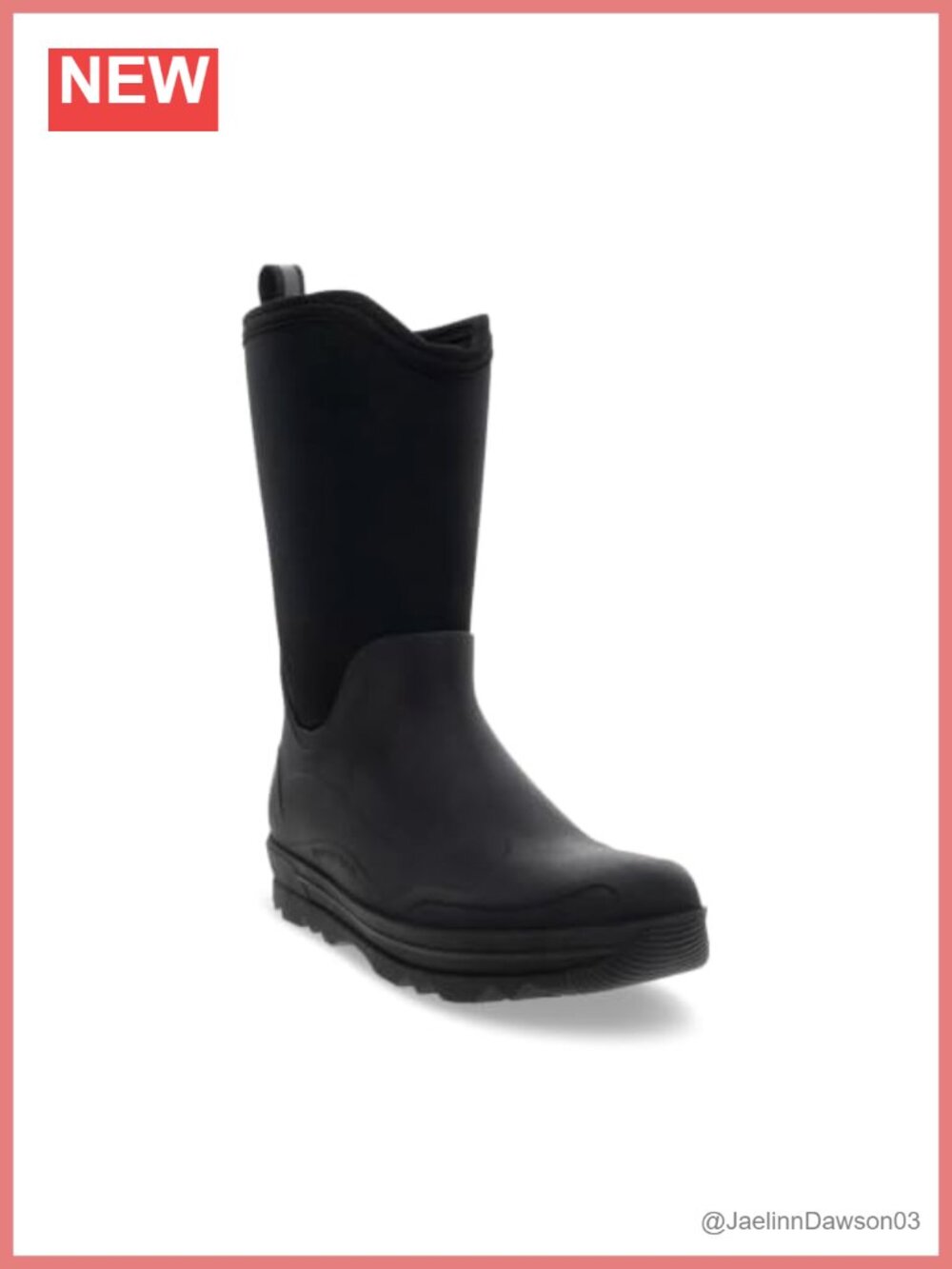 Waterproof Insulated Neoprene Snow Boots Pull-On Fleece Lined Calf High Winter
